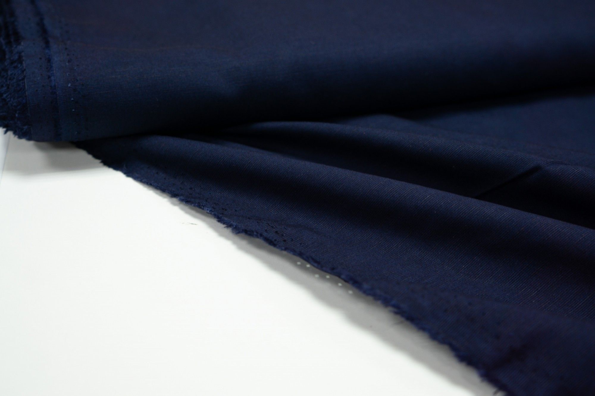 Ткань UNOFABRIC CAFFE01 Лен с вискозой темно синий плательно рубашечный 100x140 см