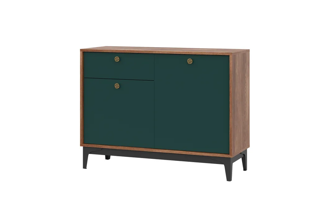 

Комод НК-мебель BRASS KM-3, Изумруд/Каштан, 103.8х39x80 см, BRASS KM-3