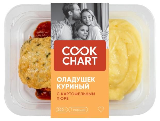 

Оладьи куриные с пюре и соусом 220 г