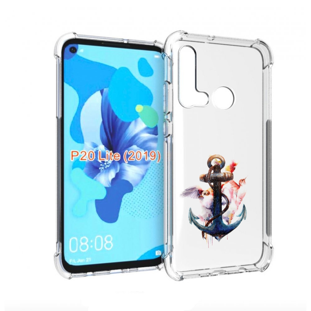 

Чехол бампер MyPads якорь с птицами для Huawei P20 Lite (2019)., Прозрачный, Tocco