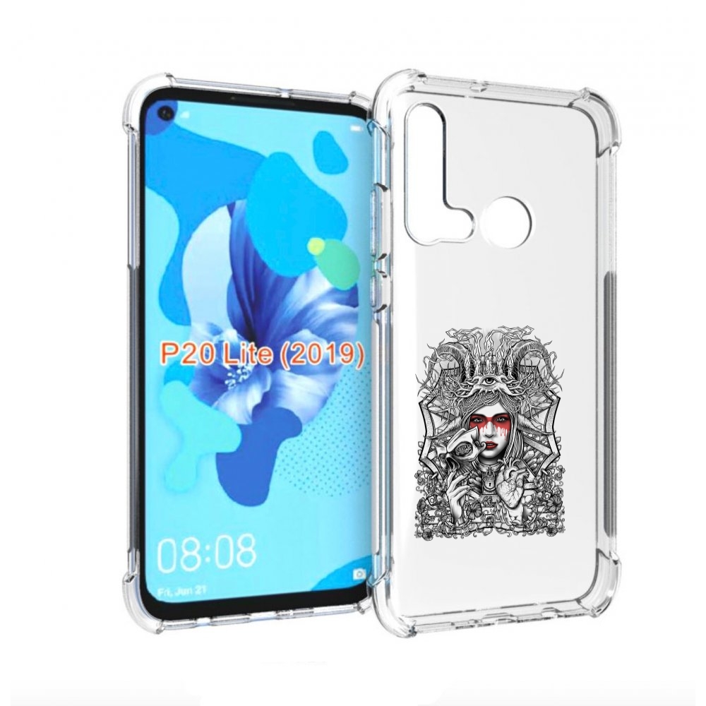 

Чехол бампер MyPads грусная девушка для Huawei P20 Lite (2019)., Прозрачный, Tocco