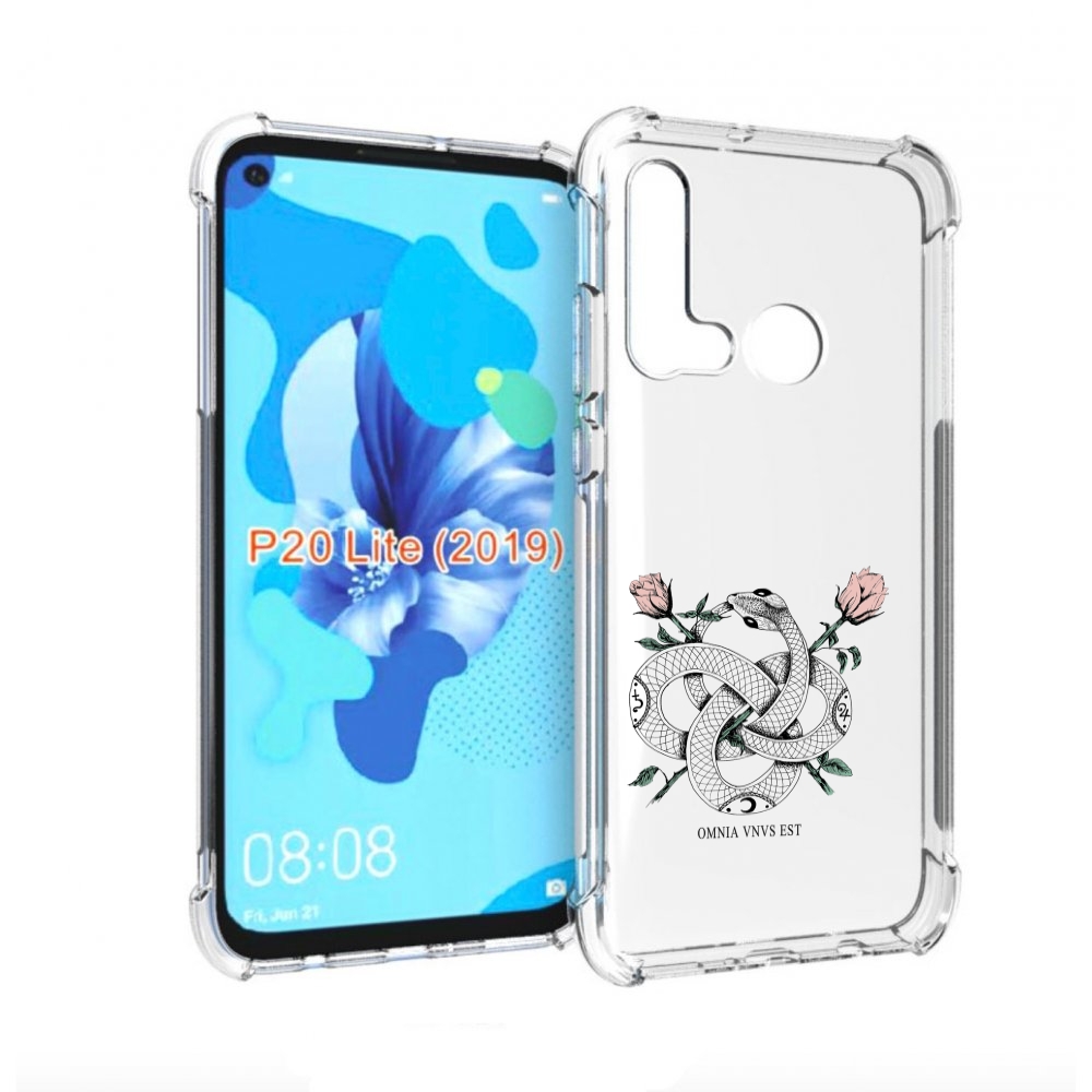 Чехол бампер MyPads нарисованная змея абстракция для Huawei P20