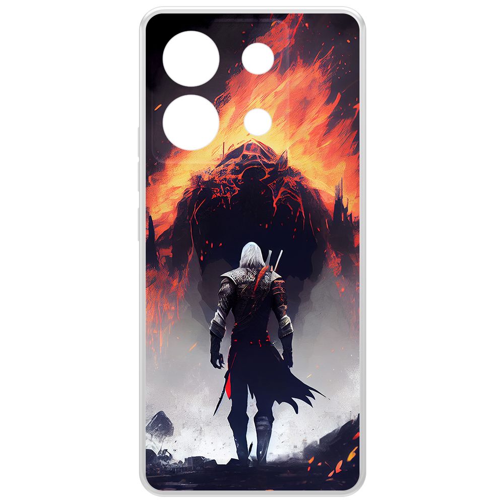

Чехол-накладка Krutoff Clear Case Ведьмак. Геральт для Xiaomi Redmi Note 13 Pro 5G, Прозрачный