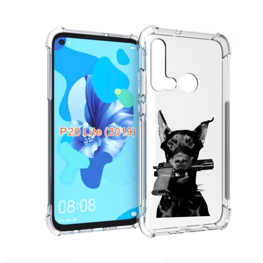 

Чехол бампер MyPads доберман с пистолетом для Huawei P20 Lite (2, Прозрачный, Tocco