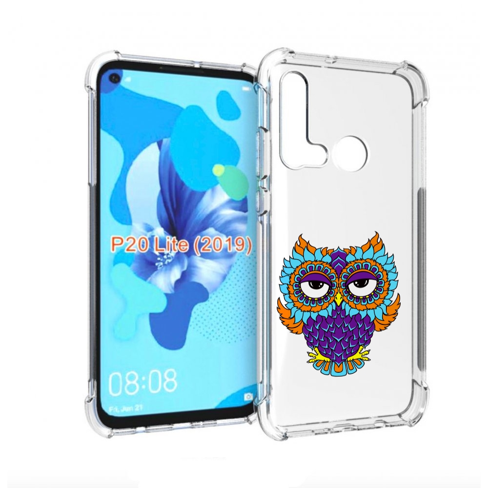

Чехол бампер MyPads Цветная сова для Huawei P20 Lite (2019)., Прозрачный, Tocco