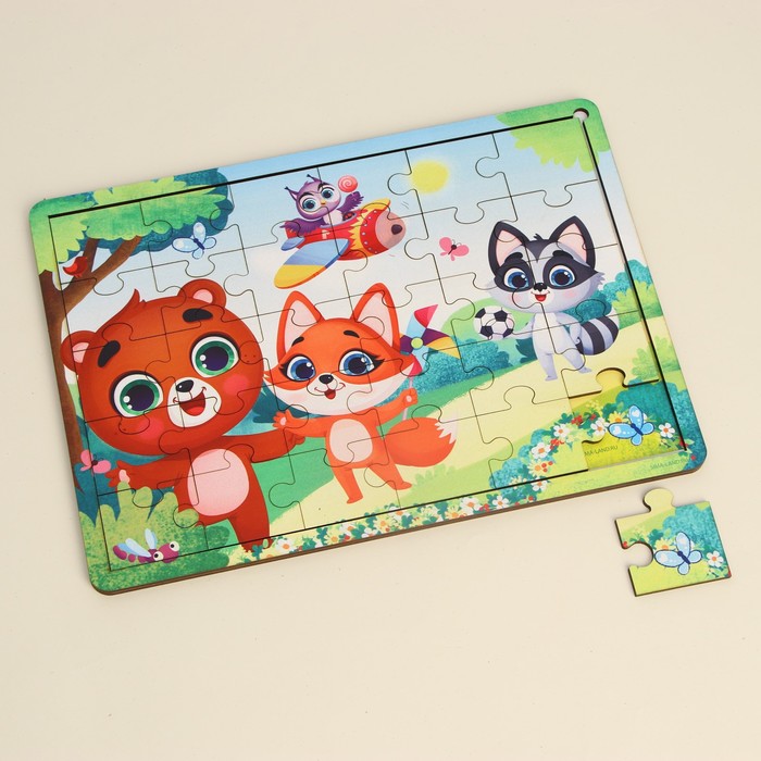 

Пазл Лесная мастерская Лесные друзья с подсказкой, дерево, "Лесные друзья" с подсказкой, дерево