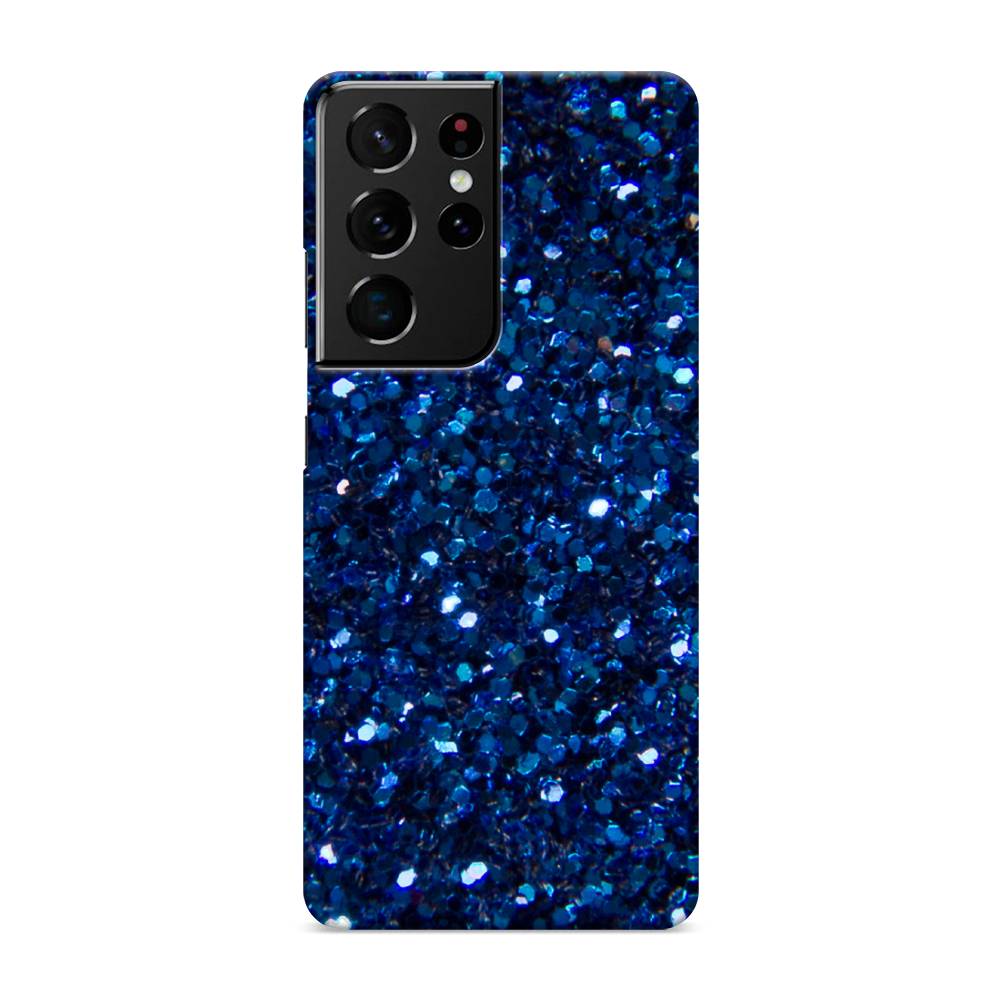 

Пластиковый чехол "Синие блестки рисунок" на Samsung Galaxy S21 Ultra