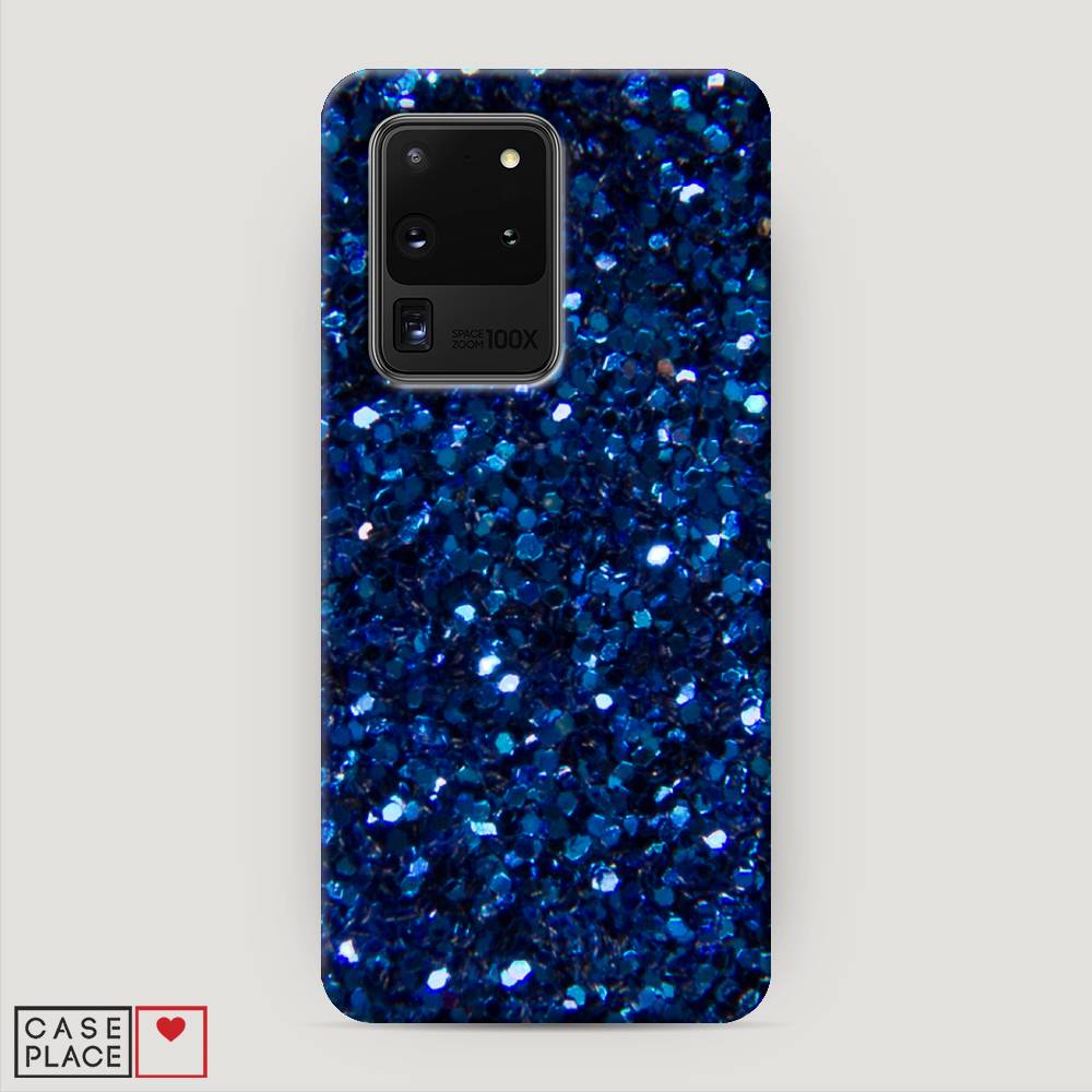 

Пластиковый чехол "Синие блестки рисунок" на Samsung Galaxy S20 Ultra