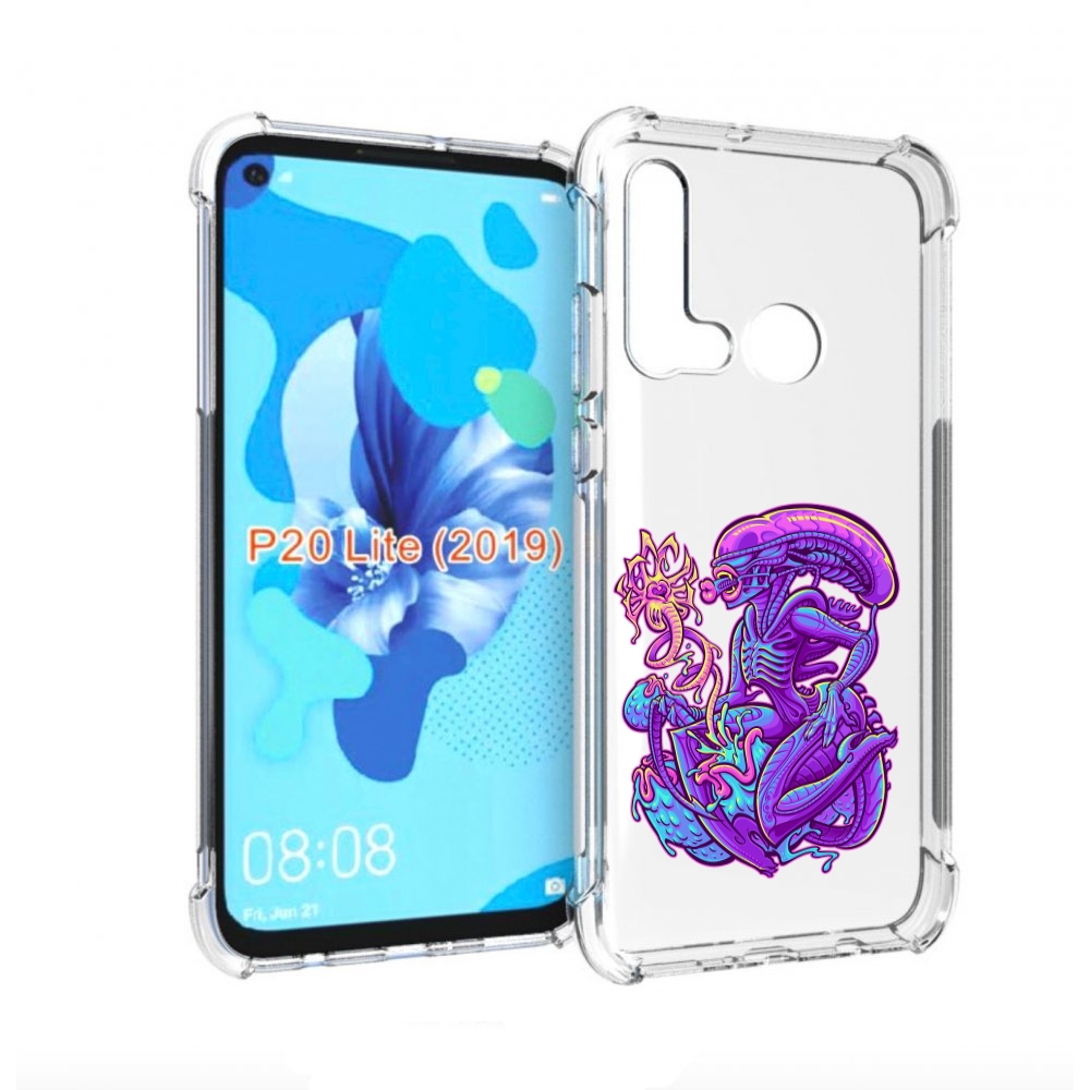 

Чехол бампер MyPads чужой фиолетовый цвет для Huawei P20 Lite (2, Прозрачный, Tocco