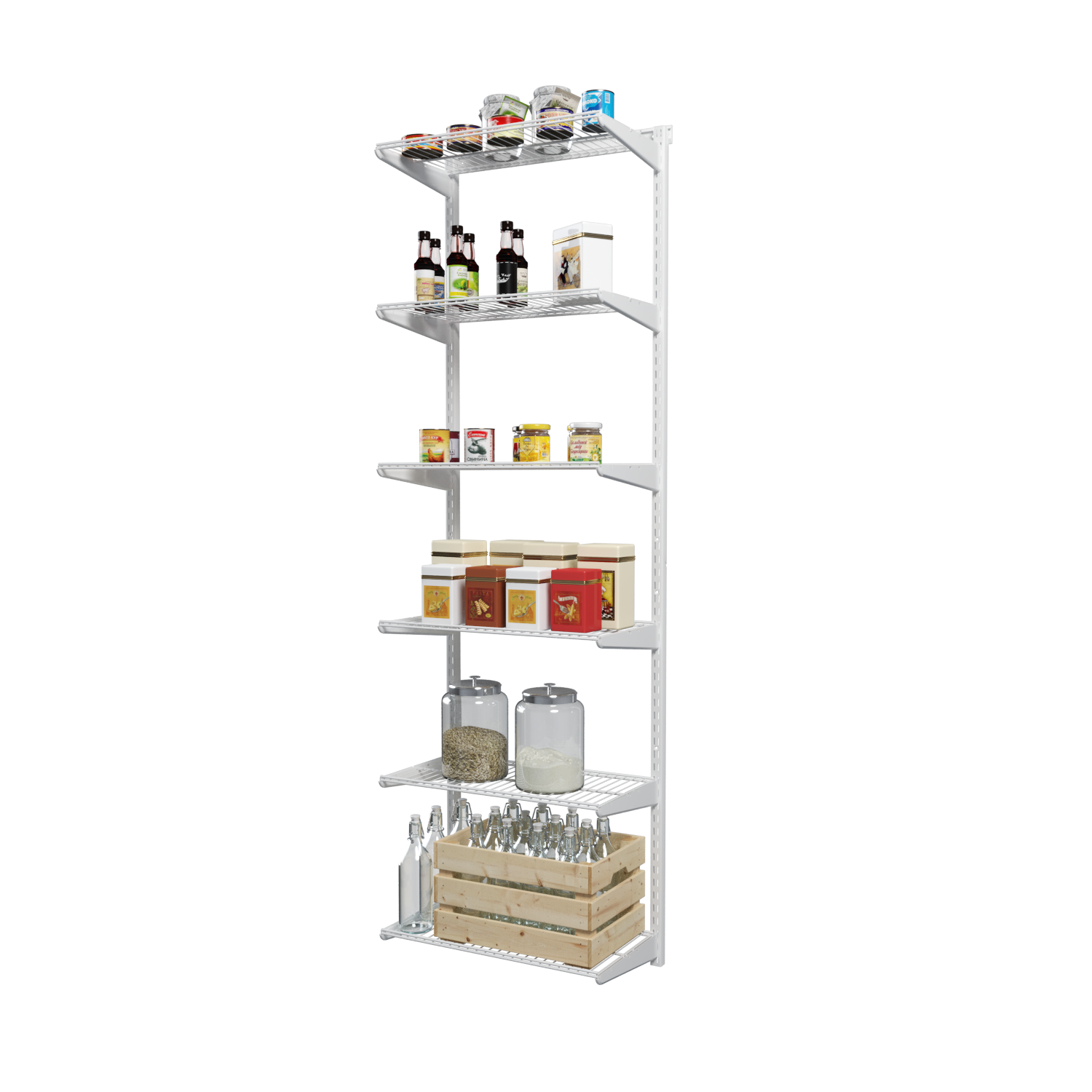 Гардеробная система Титан-GS Гардеробная из полок 600 белая 350