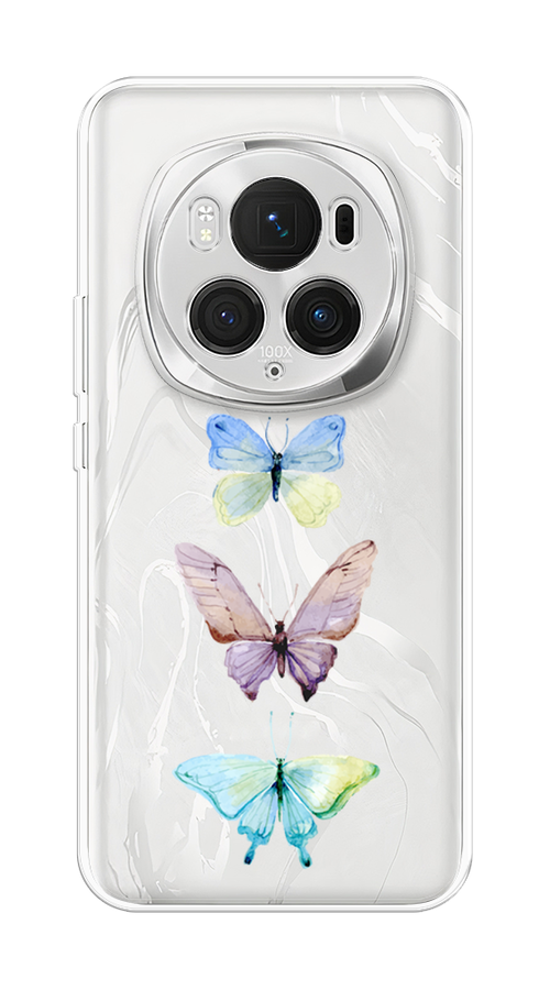 

Чехол на Honor Magic 6 Pro "Акварельные бабочки", Бирюзовый;розовый, 6123750-1