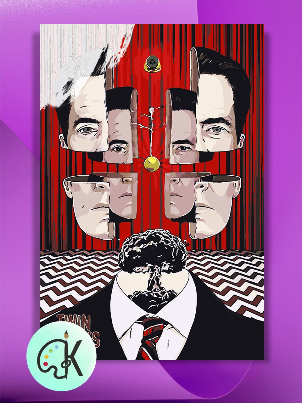 

Картина по номерам на холсте Культура Цвета Твин Пикс-Дейл Купер в красной комнате 40х60см, Твин Пикс - Дейл Купер в красной комнате