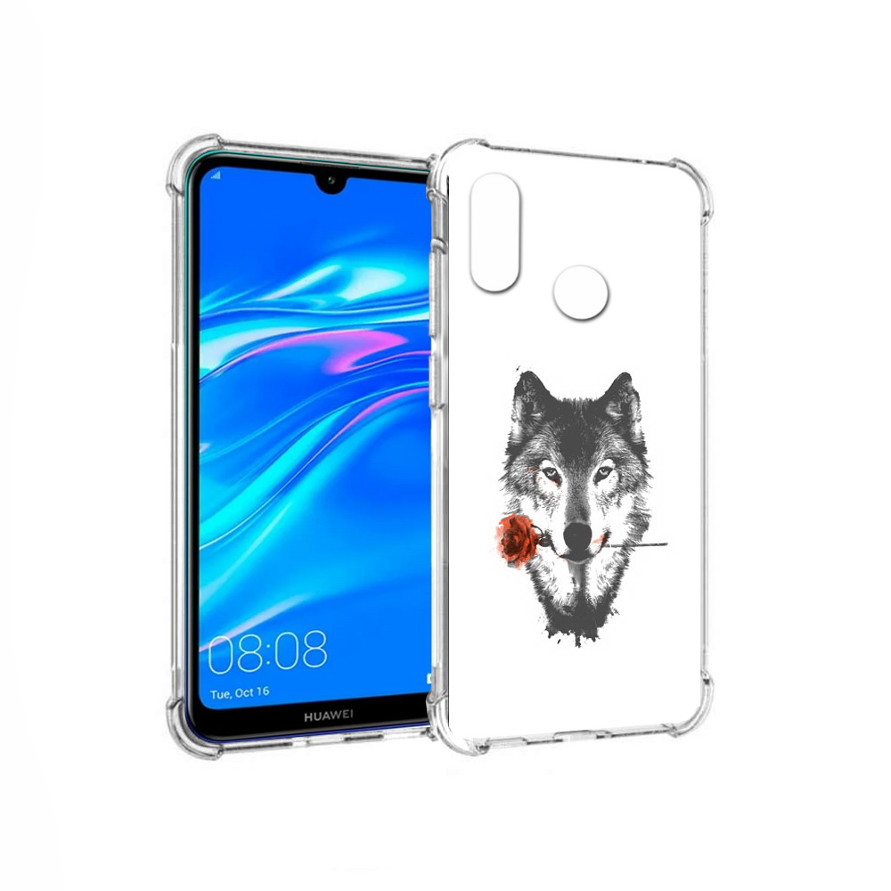 

Чехол MyPads Tocco для Huawei Y9 волк с розой (PT227091.35.270), Прозрачный, Tocco