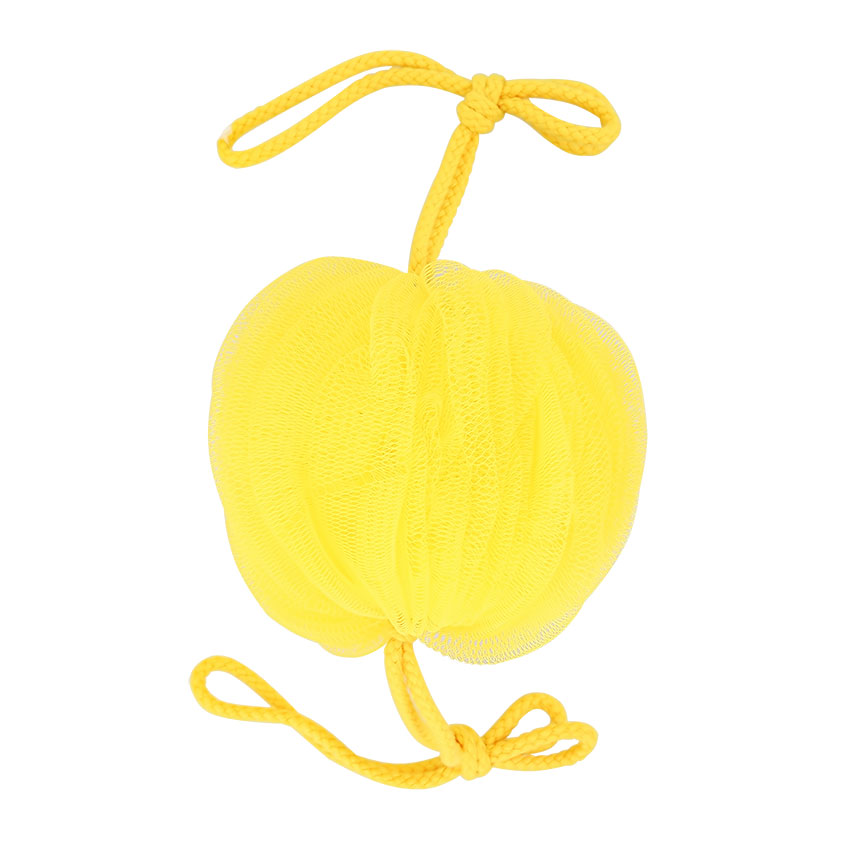Мочалка-шар для тела DECO. синтетическая с ручками (yellow) мочалка банная с ручками двухсторонняя длинная крапива 37х11см