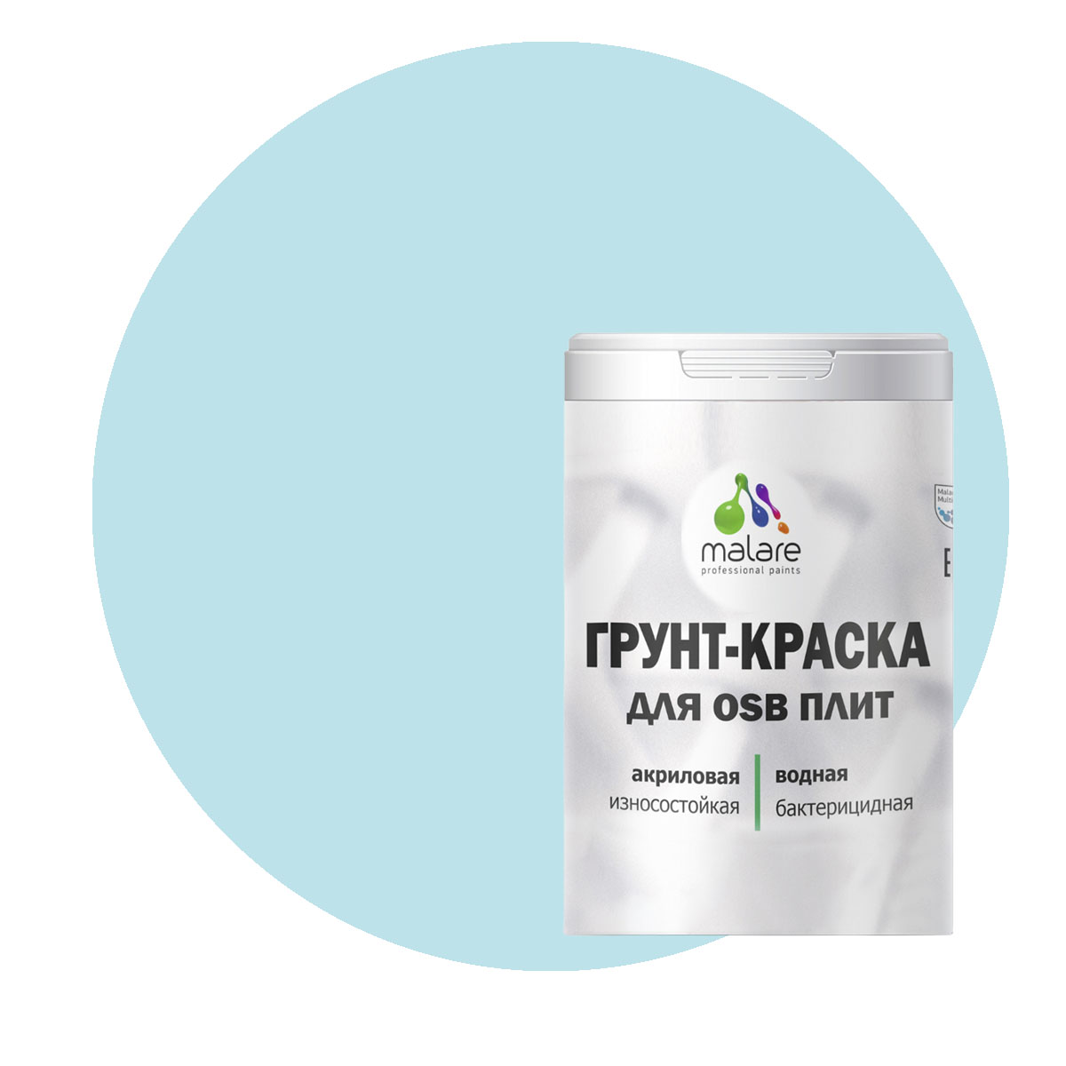 

Краска Malare для OSB плит, для дерева, сахарный вихрь, 1 кг., Голубой, Malare-20