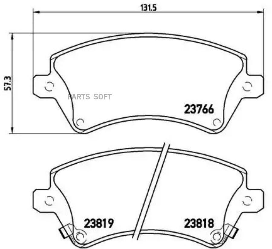 

Тормозные колодки brembo P83064