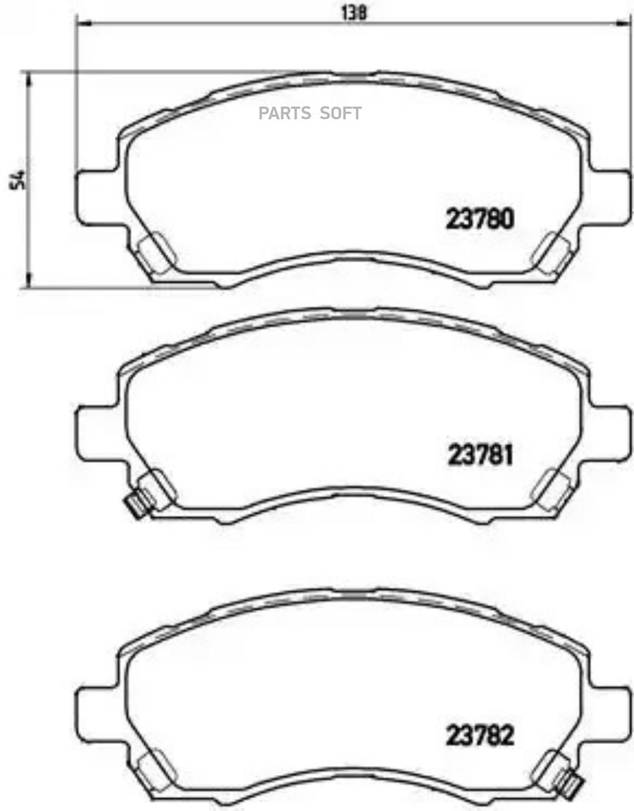 

Тормозные колодки brembo P78009