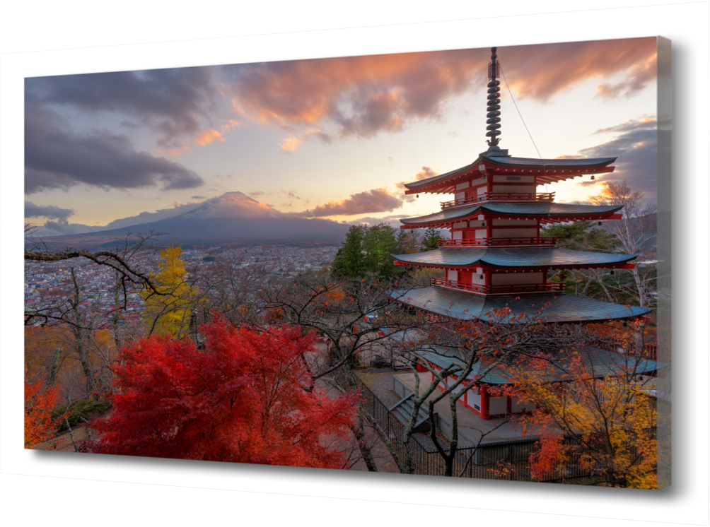 

Картина на холсте Япония Mountains Mount Fuji Pagodas Autumn PRC-233 (60x40см)