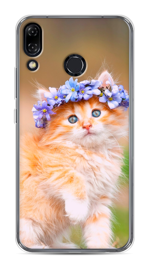 

Чехол Awog на Asus Zenfone 5 ZE620KL "Рыжий кот в венке", Коричневый;синий, 43350-1