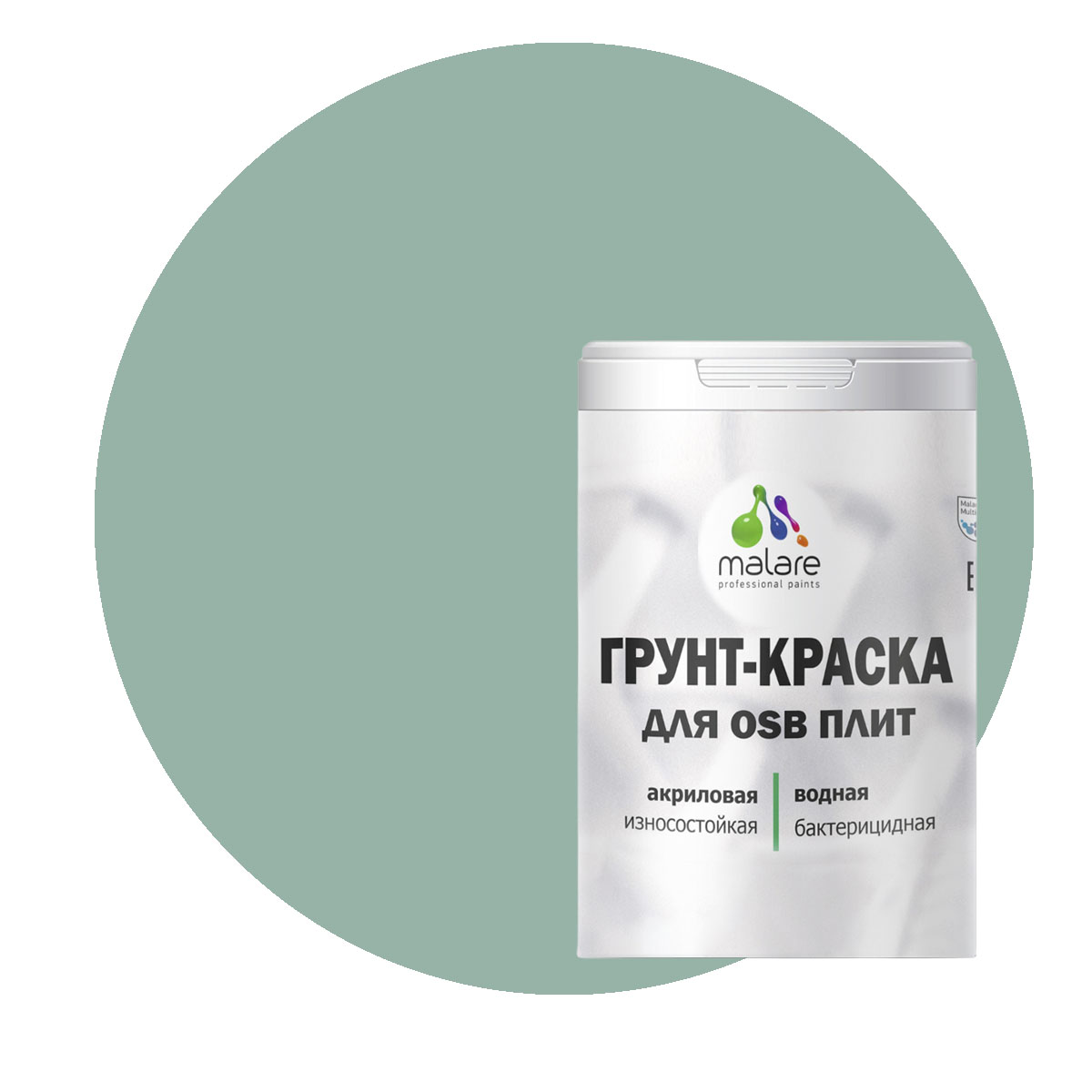 

Краска Malare для OSB плит, для дерева, мятный леденец, 2 кг., Зеленый, Malare-20