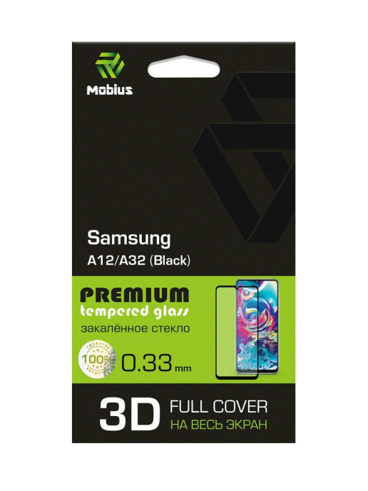 

Защитное стекло MOBIUS для Galaxy A12/A32 3D Full Cover Black (4232-487), Galaxy A12/A32 3D Full Cover Black