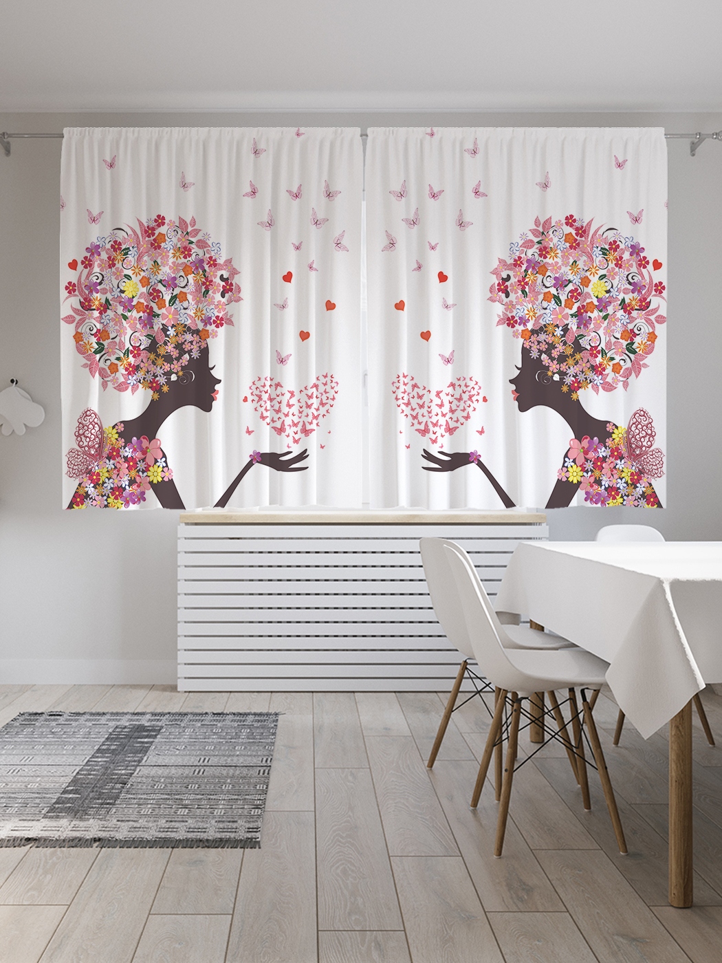 

Шторы JoyArty c фотопечатью "Цветущие волосы" из сатена, 290х180 см, Цветущие волосы
