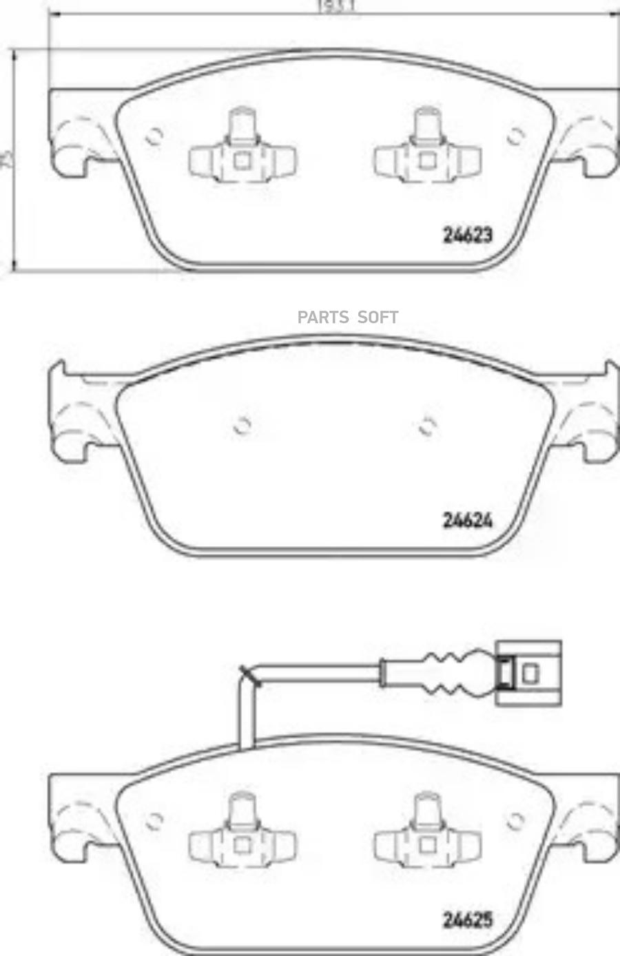 

Тормозный колодки brembo дисковые для Volkswagen Multivan 2003- P85141