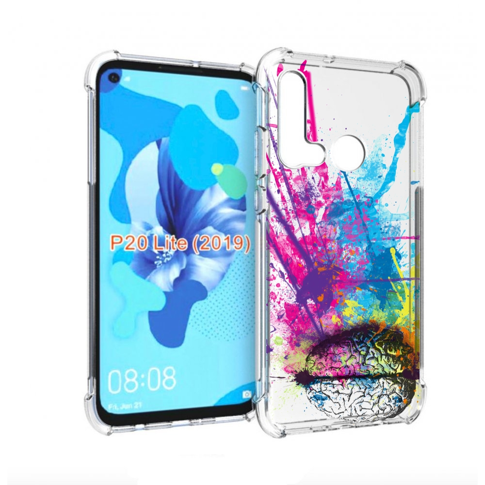

Чехол бампер MyPads яркий красочный мозг для Huawei P20 Lite (20, Прозрачный, Tocco