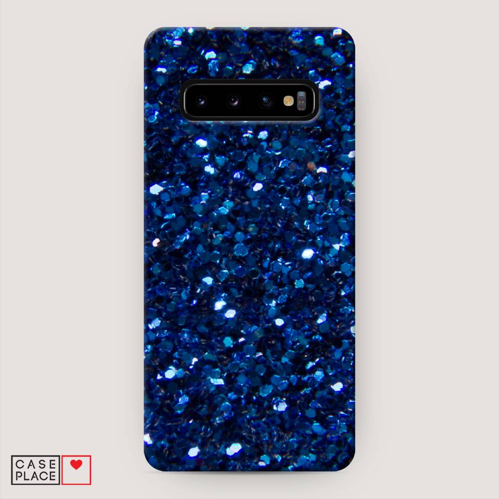 

Пластиковый чехол "Синие блестки рисунок" на Samsung Galaxy S10 +