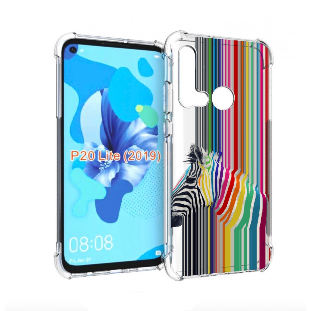 

Чехол бампер MyPads радужная зебра для Huawei P20 Lite (2019)., Прозрачный, Tocco