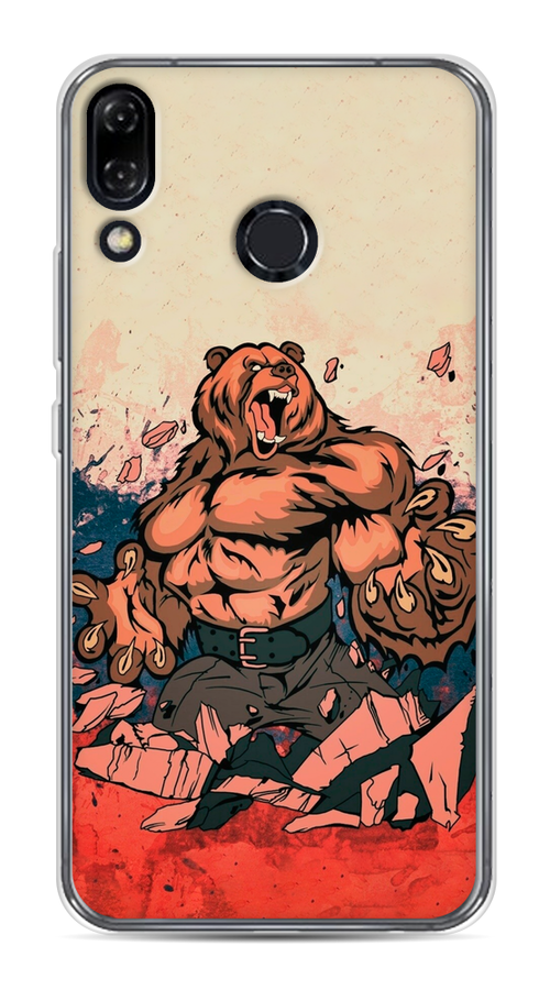 

Чехол Awog на Asus Zenfone 5 ZE620KL "Медведь с флагом РФ", Коричневый;синий;красный, 43350-2