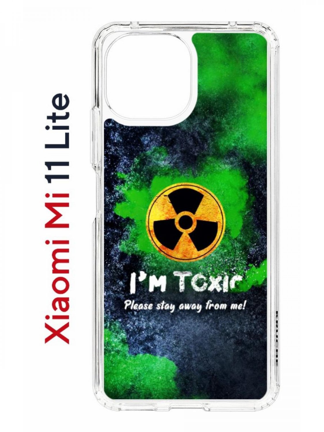 фото Чехол на xiaomi mi 11 lite kruche print toxic,противоударный бампер,с защитой камеры кruче