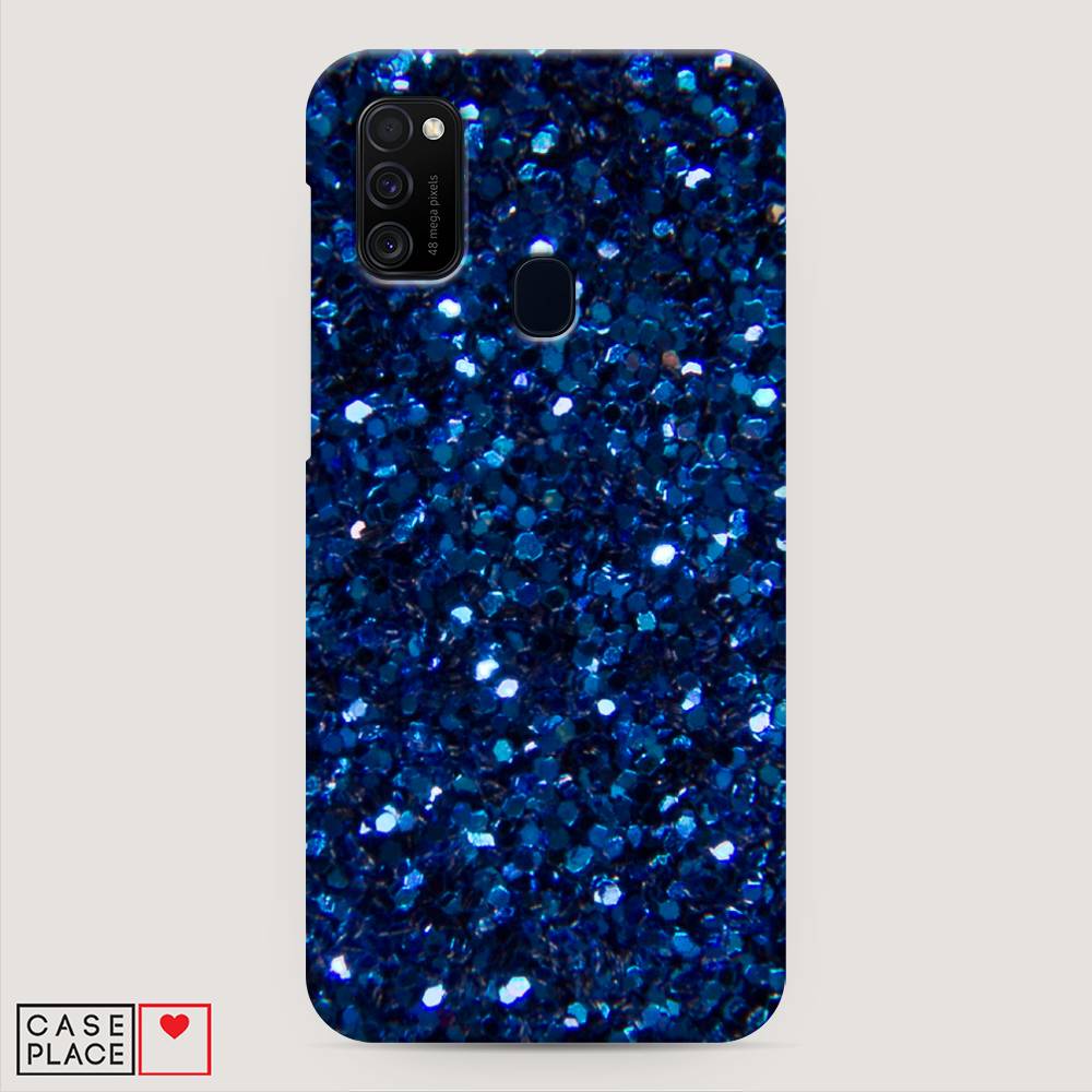 

Пластиковый чехол "Синие блестки рисунок" на Samsung Galaxy M30s