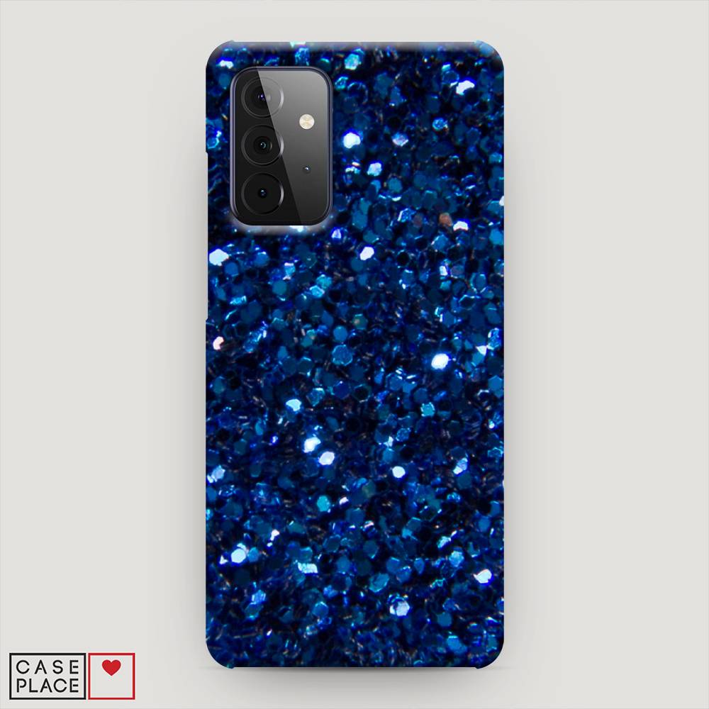 

Пластиковый чехол "Синие блестки рисунок" на Samsung Galaxy A72
