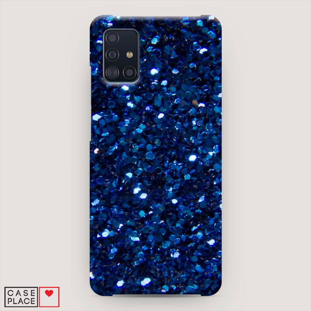 

Пластиковый чехол "Синие блестки рисунок" на Samsung Galaxy A51
