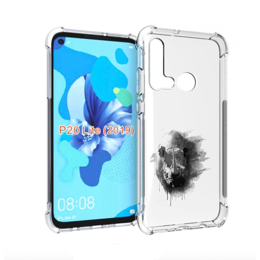 

Чехол бампер MyPads носорог для Huawei P20 Lite (2019)., Прозрачный, Tocco