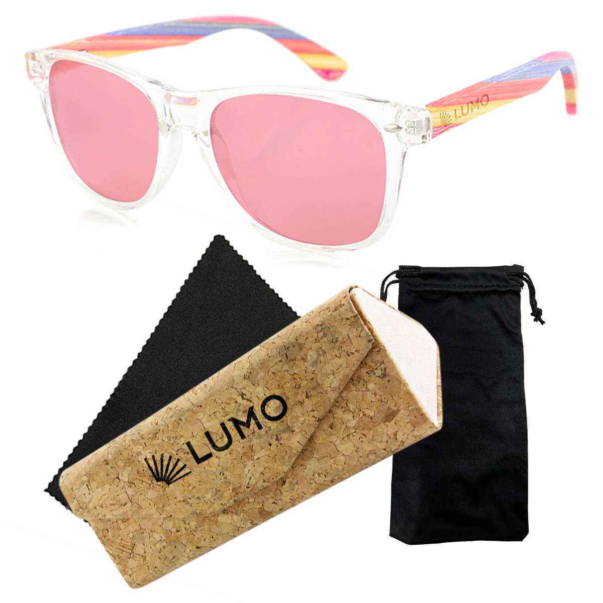 фото Солнцезащитные очки унисекс lumo lu1004ba-2 розовые