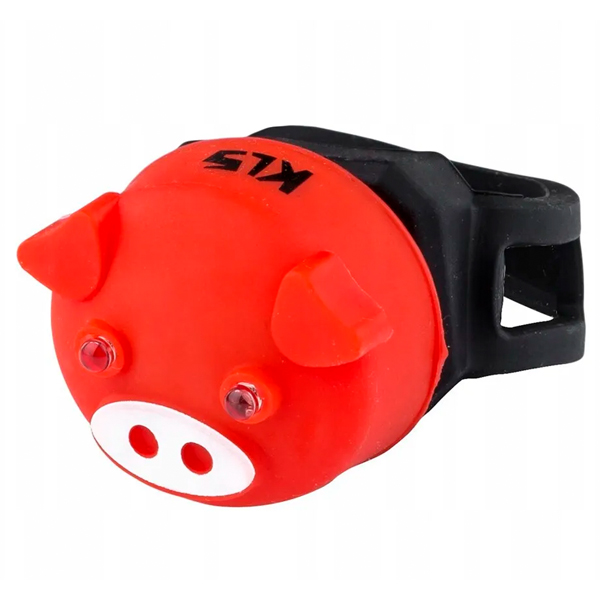 фото Фонарик задний kls piggy красный: 2 led, 2 режима, батарейки 2хcr2032 в компл., ipx3