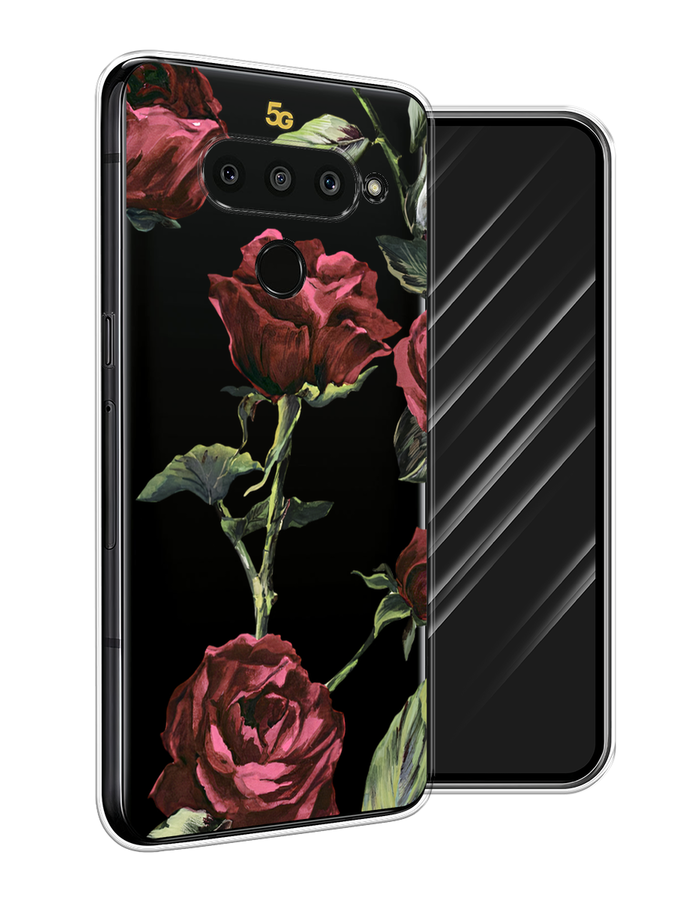 

Чехол Awog на LG V50 ThinQ "Бордовые розы фон", Красный, 83850-8