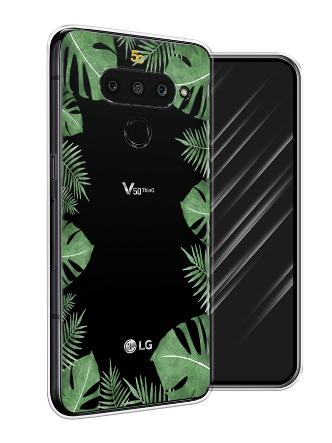 

Чехол Awog на LG V50 ThinQ "Листья папоротника рамка", Зеленый, 83850-8