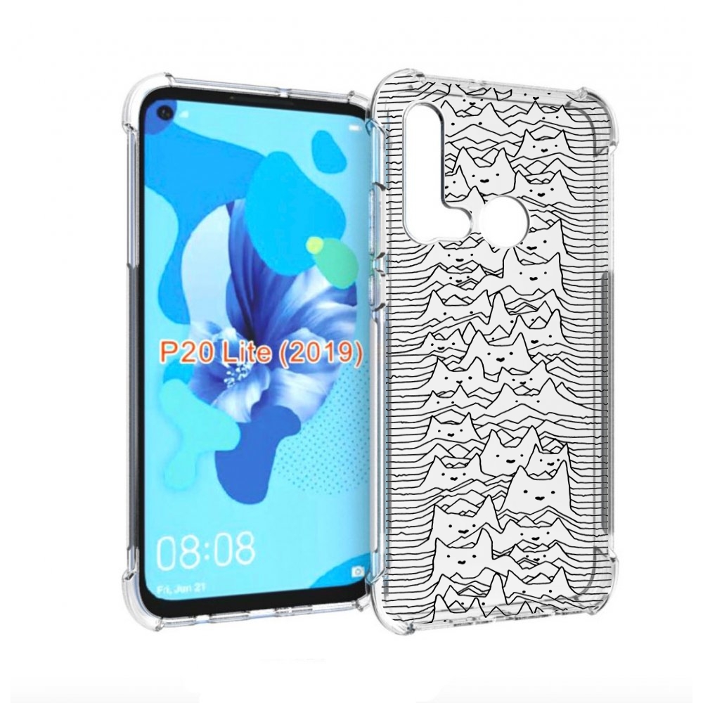 

Чехол бампер MyPads черно белые коты 3D для Huawei P20 Lite (201, Прозрачный, Tocco