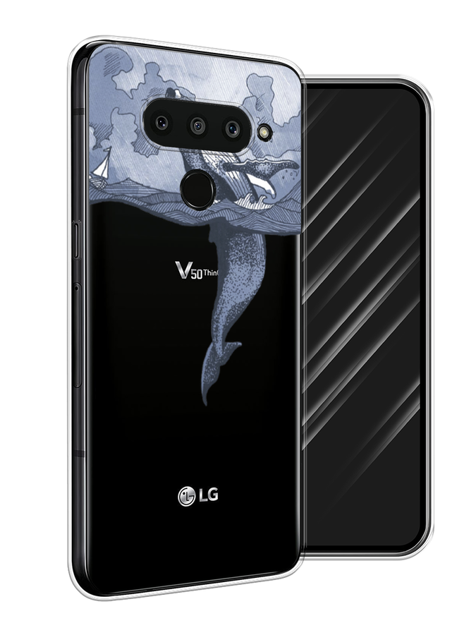 

Чехол Awog на LG V50 ThinQ "Два измерения", Голубой;черный;прозрачный, 83850-7