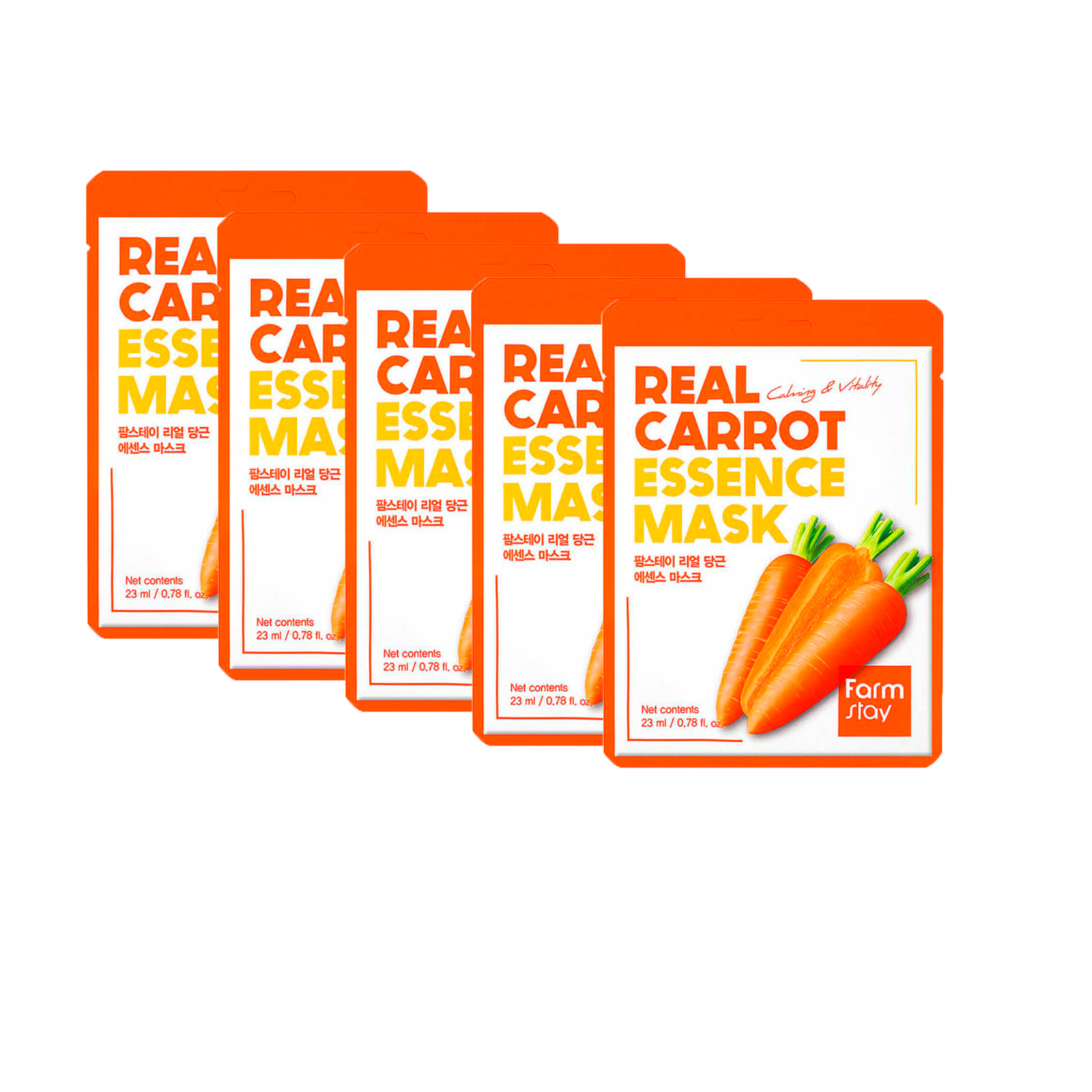 

Маска для лица FarmStay С экстрактом Моркови 5шт 23 мл, FarmStay_Real_Carrot_Essence_Mask