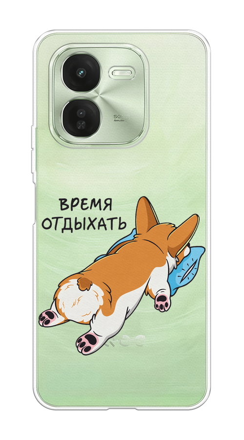 

Чехол на Vivo iQOO Z9X Корги отдыхает, Черный;коричневый;голубой, 2612250-1