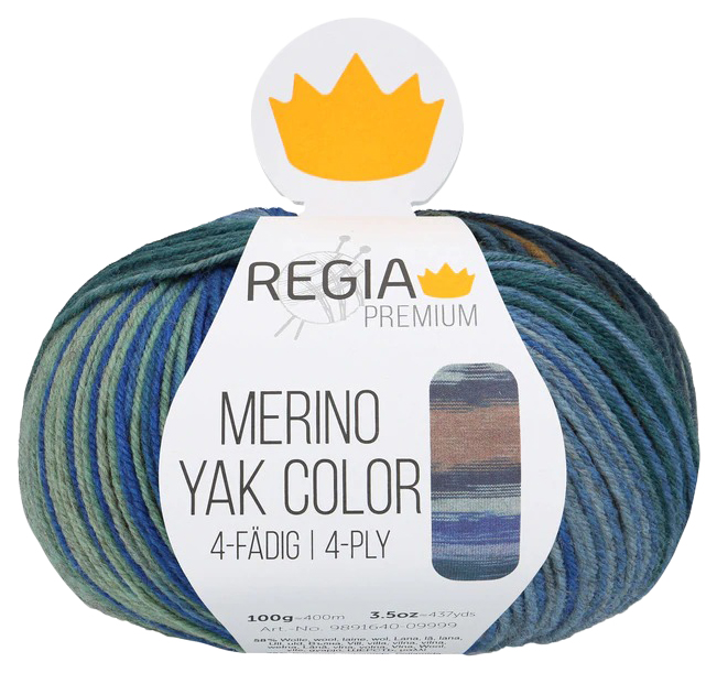 

Пряжа для вязания Regia 9801640 Merino Yak Color (08509), Синий, Merino Yak Color