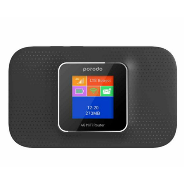 

Маршрутизатор Porodo 4G LTE Portable High-Speed Router черный (PD-PRT4GR-BK), 4G LTE Portable High-Speed Router