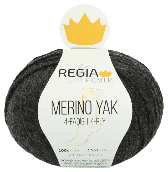 

Пряжа для вязания Regia 9801630 Merino Yak (07512), Серый, Merino Yak