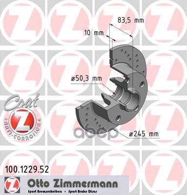 

Тормозной диск ZIMMERMANN 100122952