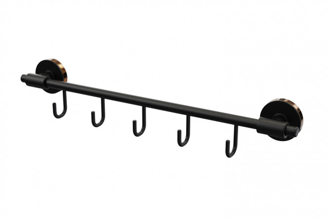 Держатель для полотенец с 5 крючками настенный Hoff LORD FOR-LORD049BL