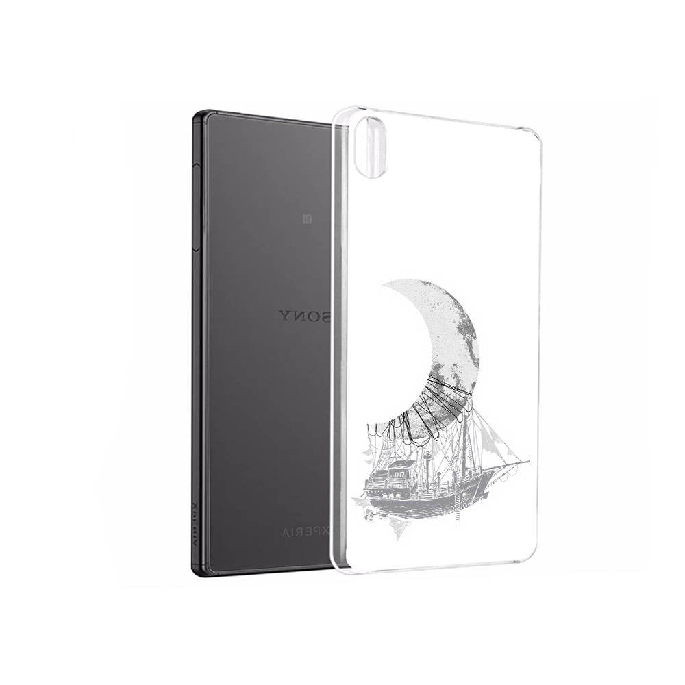 

Чехол MyPads Tocco для Sony Xperia X Performance черно белый корабль полумесяц, Прозрачный, Tocco